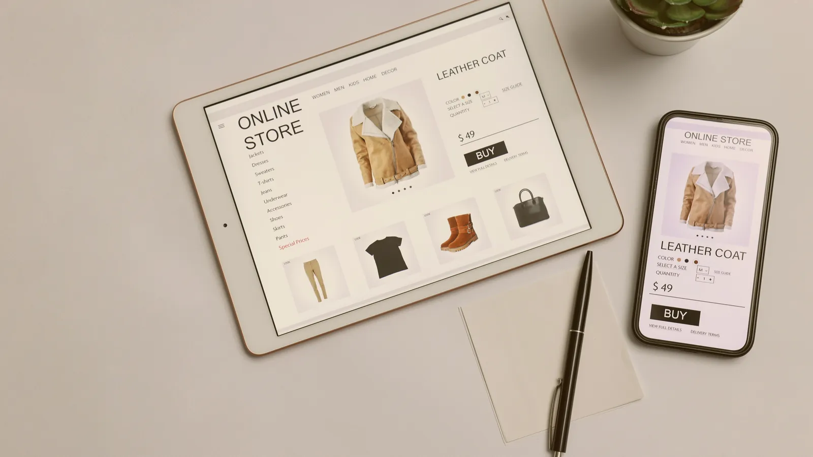 Tienda online profesional adaptada a ordenador y dispositivos móviles